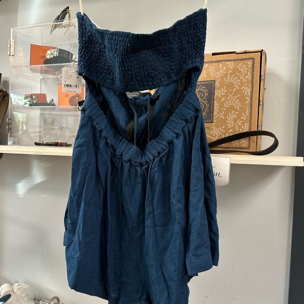 Free People Strapless Sailor Blue Romper - Picture 10 of 11